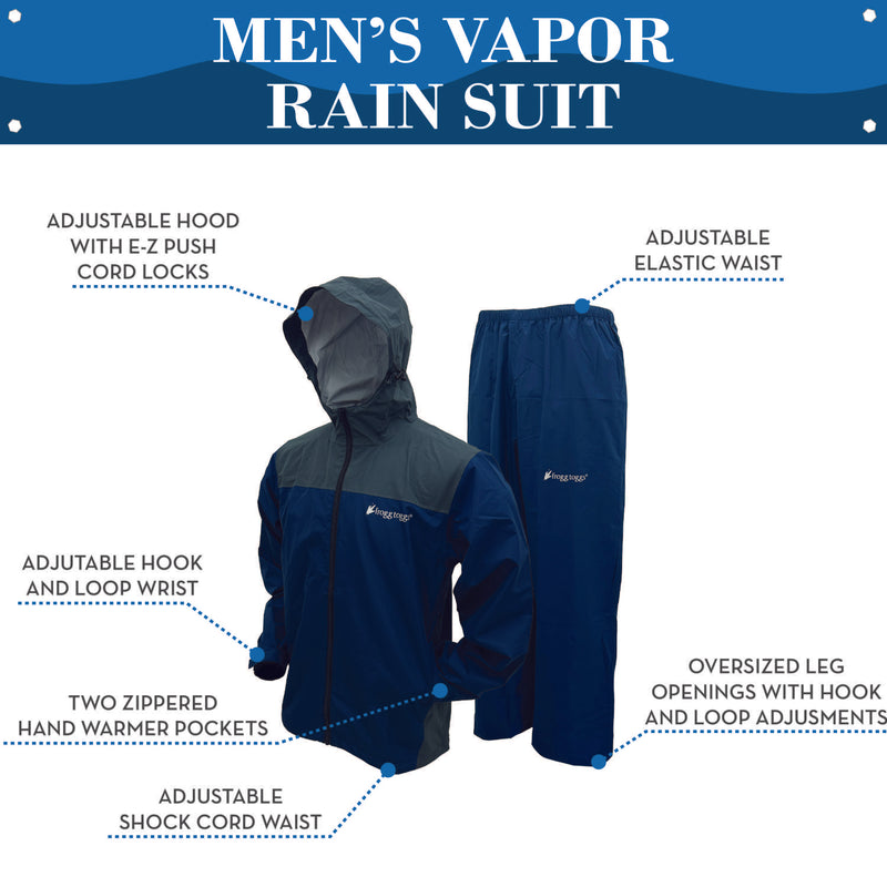 Load image into Gallery viewer, Frogg Toggs Men&#39;s Vapor Rain Suit - Blue and Gray
