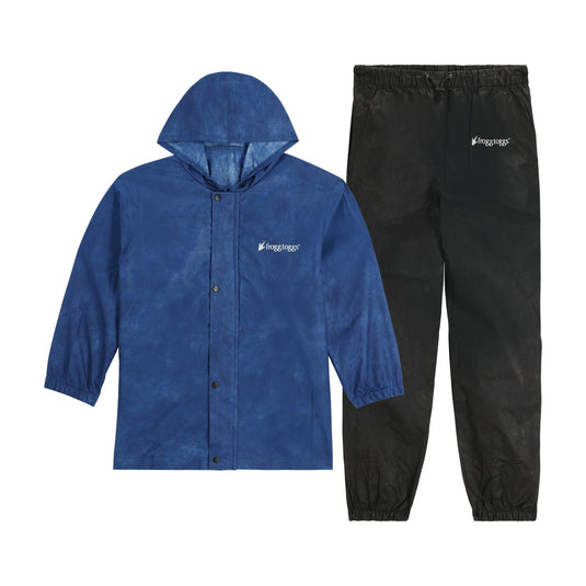 Frogg Toggs Youth Blueberry and Black Polly Woggs Waterproof Rain Suit