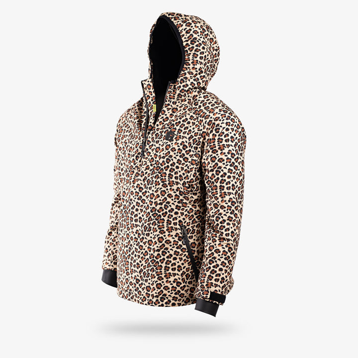 Load image into Gallery viewer, Gator Waders Womens Leopard/Black Waterproof 1/2 Zip Bog Hoodie

