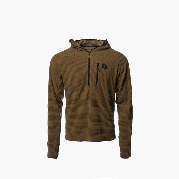 Gator Waders Men's Coyote Waypoint Grid Fleece 1/2 Zip Hoodie
