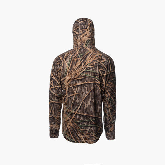 Gator Waders Men's Mossy Oak Original Shadow Grass Waypoint Grid Fleece 1/2 Zip Hoodie