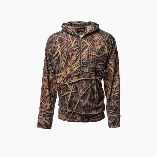 Gator Waders Men's Mossy Oak Original Shadow Grass Waypoint Grid Fleece 1/2 Zip Hoodie