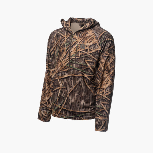 Gator Waders Men's Mossy Oak Original Shadow Grass Waypoint Grid Fleece 1/2 Zip Hoodie