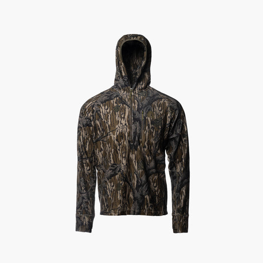 Gator Waders Men's Mossy Oak Treestand Waypoint Grid Fleece 1/2 Zip Hoodie