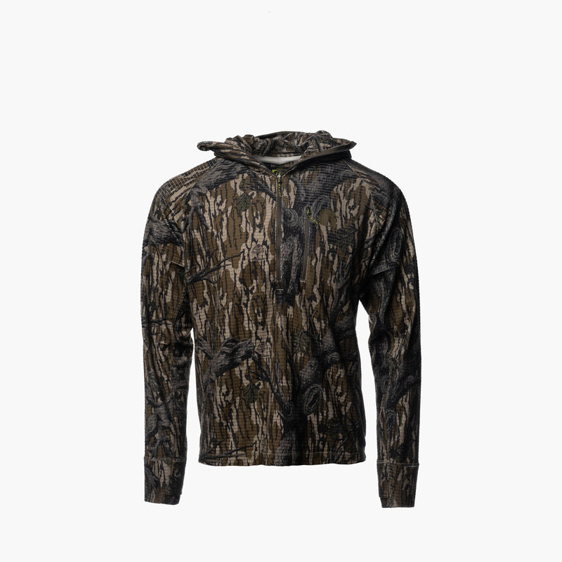 Load image into Gallery viewer, Gator Waders Men&#39;s Mossy Oak Treestand Waypoint Grid Fleece 1/2 Zip Hoodie
