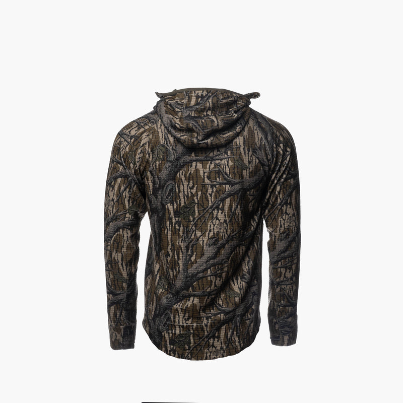 Load image into Gallery viewer, Gator Waders Men&#39;s Mossy Oak Treestand Waypoint Grid Fleece 1/2 Zip Hoodie
