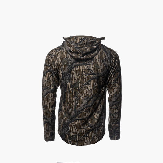 Gator Waders Men's Mossy Oak Treestand Waypoint Grid Fleece 1/2 Zip Hoodie