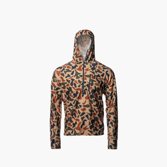 Gator Waders Men's Old School Camo Waypoint Grid Fleece 1/2 Zip Hoodie
