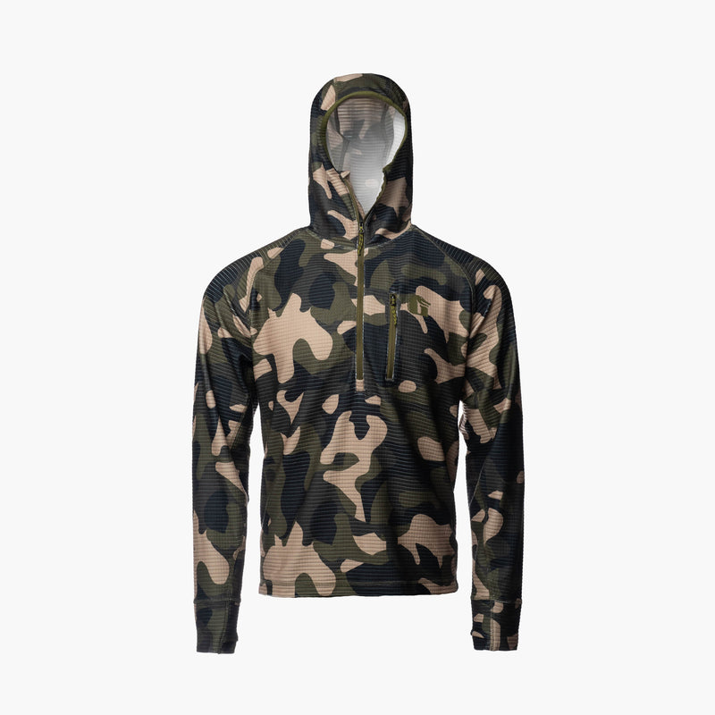 Load image into Gallery viewer, Gator Waders Men&#39;s Woodland Waypoint Grid Fleece 1/2 Zip Hoodie
