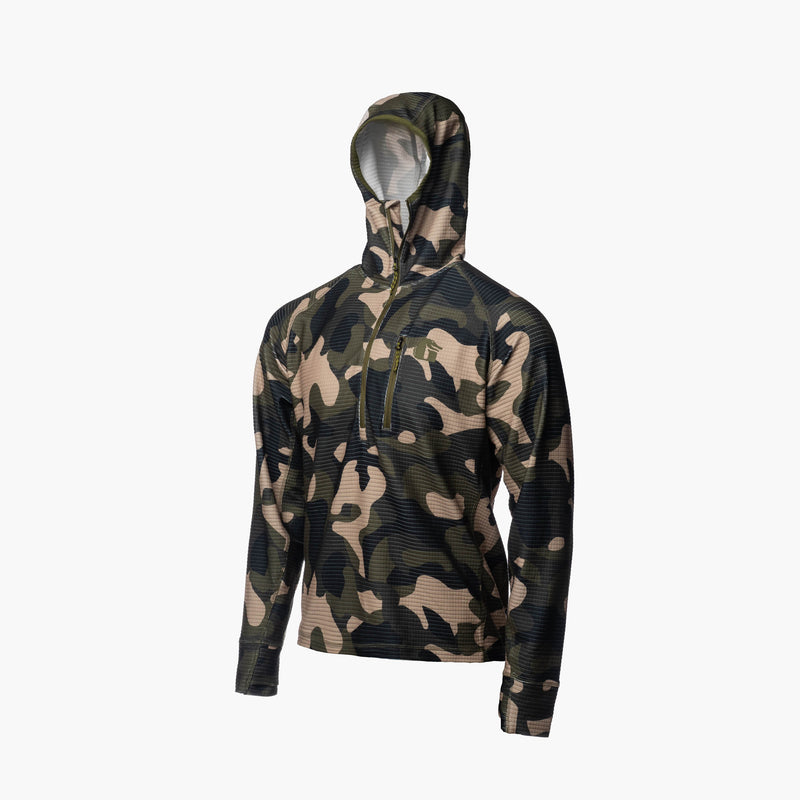 Load image into Gallery viewer, Gator Waders Men&#39;s Woodland Waypoint Grid Fleece 1/2 Zip Hoodie
