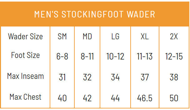 Load image into Gallery viewer, Frogg Toggs Mens Forest Green Amphib 3.5mm Neoprene Stockingfoot Chest Waders Size Chart
