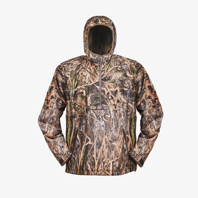 Gator Waders Mens Mossy Oak Habitat Waterproof 1/2 Zip Bog Hoodie