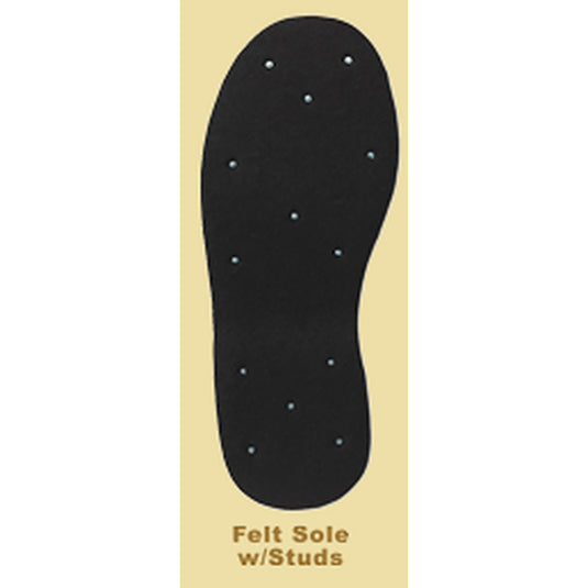 Felt sole with studs, bottom of shoe