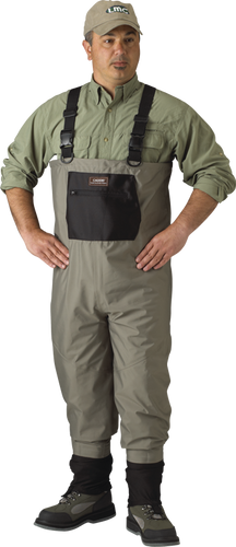 Man modeling Caddis Breathable Stockingfoot Waders