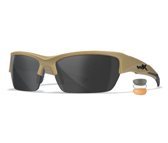 Wiley X WX Valor Sunglasses - 3 Lens Package - Tan Frame